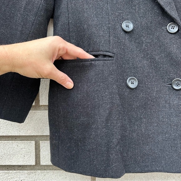 Vintage Pendleton Charcoal Wool Blazer Size 8 Double Breasted Academia Style - Picture 7 of 9